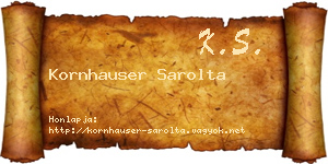 Kornhauser Sarolta névjegykártya